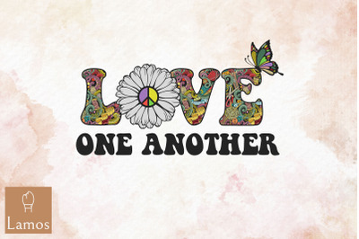 Love One Another Hippie Sign Design