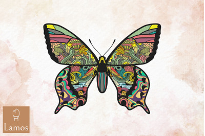 Butterfly Floral Hippie Vibes Design