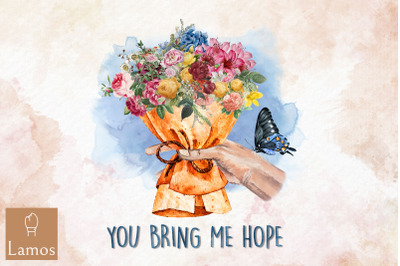 Butterfly You Bring Me Hope Floral