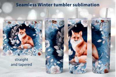 Winter forest tumbler wrap design Christmas sublimation png