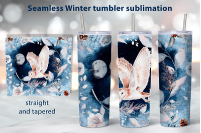 Winter forest tumbler wrap design Christmas sublimation png