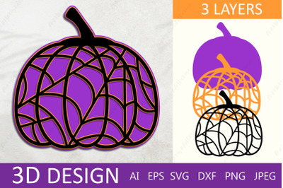 3d halloween pumpkin svg, Halloween layered papercut