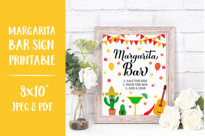 Margarita Bar Sign Printable. Mexican Party Bar Sign