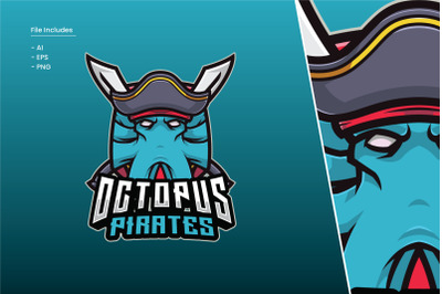 Octopus Pirates Logo Template