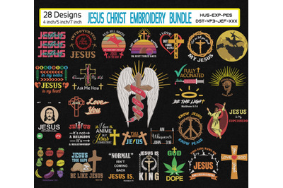 Jesus Christ Embroidery Bundle 28 Designs, Gift For Jesus Christ Lover