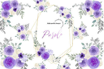 Lilac Purple Floral Clipart&2C; Lilac Purple Wedding Flowers