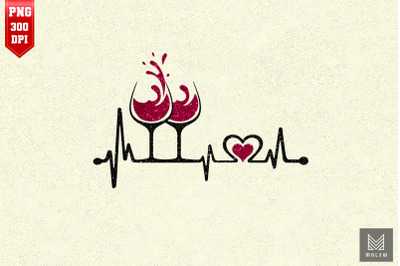 Wine Lover Heartbeat Wine Drinker