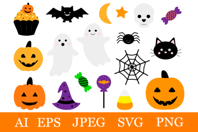 Halloween clipart. Cute Halloween SVG. Halloween sublimation