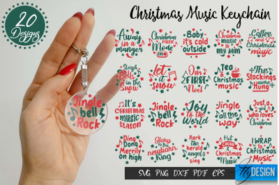 Christmas Music Quotes Keychain | Christmas SVG | Xmas Design