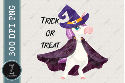 Trick Or Treat Unicorn Witch Halloween