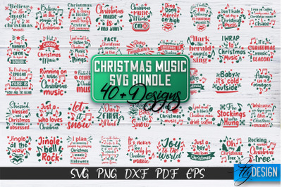 Christmas Music Quotes Bundle | Christmas SVG | Xmas Design