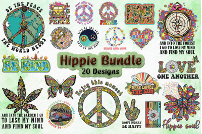 Best Hippie T-shirt Design Bundle