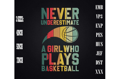 A Girl Who Plays Basketball Is Awesome Embroidery, Basketball Lover