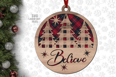 Believe Ornament SVG | Christmas SVG Laser Cut Files