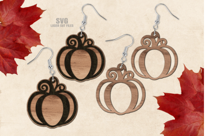 Pumpkin Earrings SVG | Fall Earrings Laser Cut Files