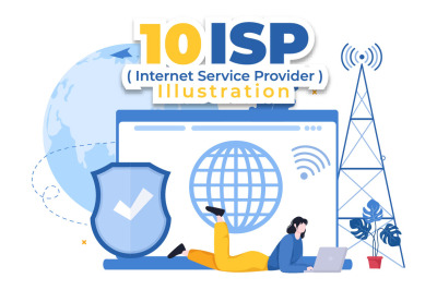 10 ISP or Internet Service Provider Illustration