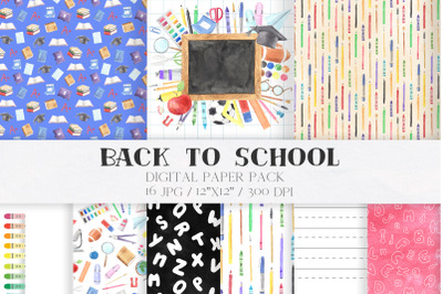 Back to School Digital Papers Pack