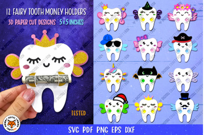 Tooth Fairy Money Holder SVG | Money Card Template Bundle