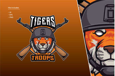 Tigers Troops Logo Template