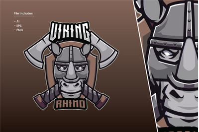 Viking Rhino Logo Template