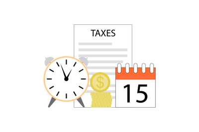 Taxes time, business concept date of pay tax