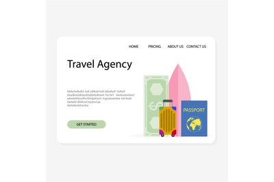 Travel ageny landing page planning summer holiday and vacation