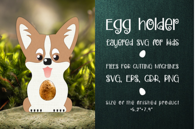 Corgi  Dog | Egg Holder Template SVG