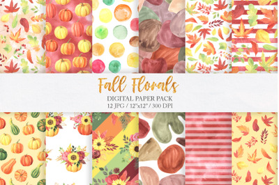 Watercolor Fall Autumn Digital Papers