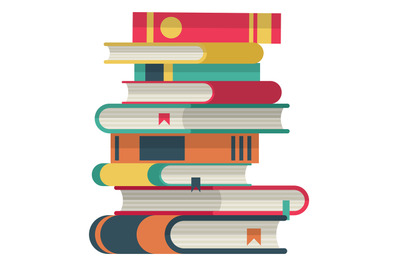 Stacked book icon. Library symbol. Bookstore logo