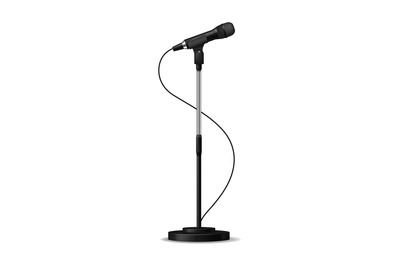 Standing microphone. Realistic stage mic. Concert device