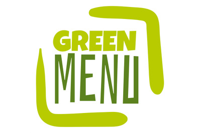 Green menu logo. Fresh food label. Eco meal