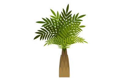 Cartoon palm tree. Green tropical forest plant