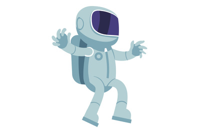 Astronaut isolated. Cartoon character in spacesuit, explore space cost