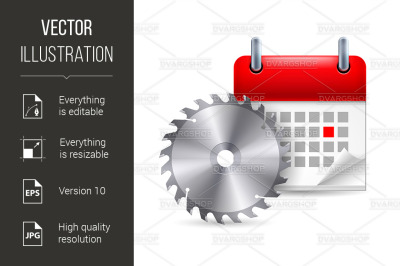 Circular saw and calendar