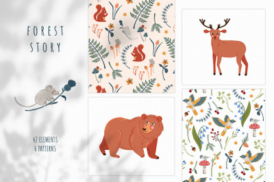 Forest animals and florals