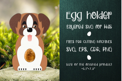 St. Bernard Dog | Egg Holder Template SVG