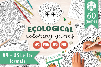 Ecological coloring games and activities for kids