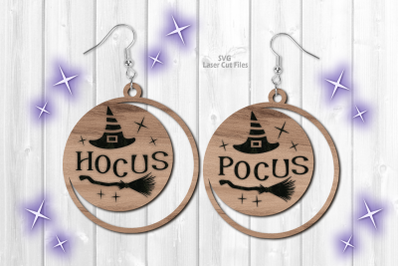Hocus Pocus Earrings SVG | Halloween Witch Laser Cut Files
