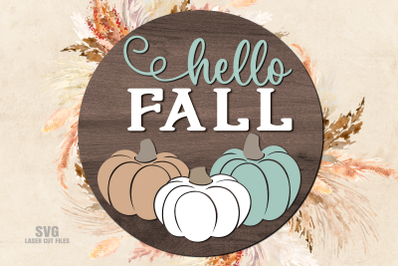 Hello Fall SVG Laser Cut Files | Welcome Sign SVG