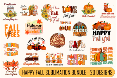 Happy Fall Sublimation Bundle, Fall Png