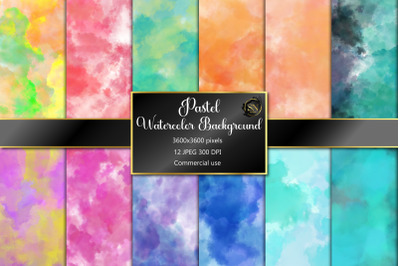 Pastel Watercolor Digital Paper Free Commercial Use | 12 JPG