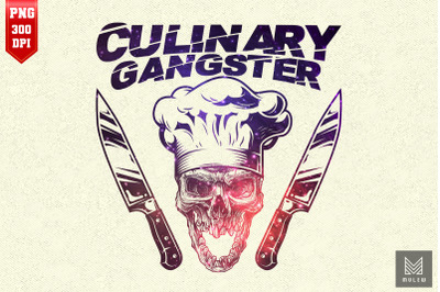 Chef Culinary Gangster Skull Cooking