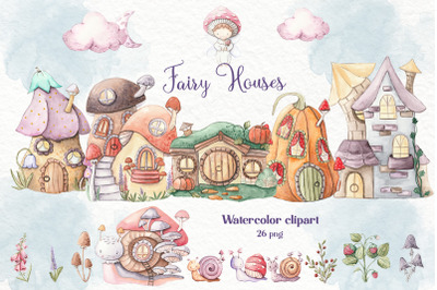 Fairy houses Clipart - Fantasy houses - Mushroom house