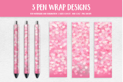 Pink Hearts Wrap Template. Sublimation or Waterslide