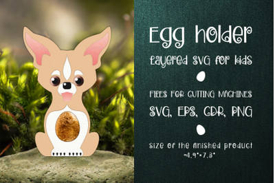 Chihuahua Dog | Egg Holder Template SVG