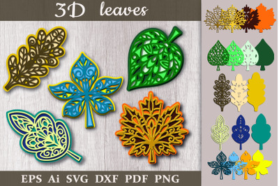 3D leaves/ Layered craft/ Laser cutting