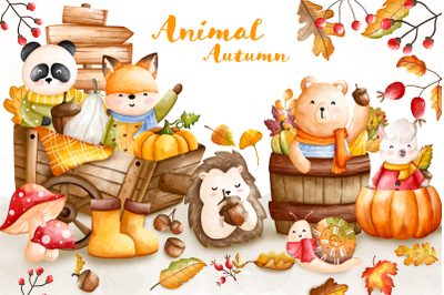 Autumn Animal Clipart, Fall Clipart