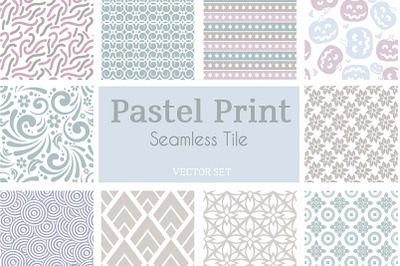 Silhouette of a floral geometric pattern seamless tile pattern pastel