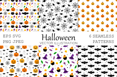 Cute Halloween pattern. Pumpkin pattern. Cute Bats pattern