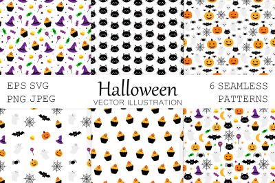 Cute Halloween pattern. Pumpkin pattern. Cute Cat pattern